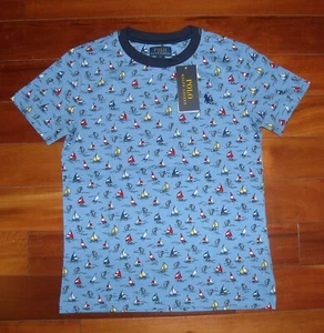 NWT Boy's Polo Ralph Lauren " Sail Boats" T- Shirt Size 7 Color Blue $50 - Picture 1 of 6