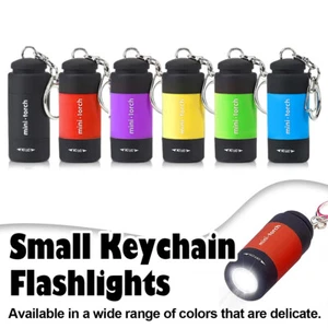 Mini Flashlight White Light Rotary Switch LED Keychain Portable Rechargeable COB - Afbeelding 1 van 15