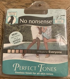 No Nonsense Perfect Tones Sheer Toe Pantyhose Size C Mocha - Picture 1 of 3