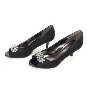 Karen Scott Women Maralyn Heels Shoes Size 9 Black Embellished Rhinestone - Picture 1 of 12