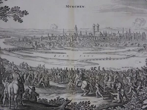 Kupferstich Merian aus Theatrum Europaeum München Isar Gustav Adolph (131) - Picture 1 of 15