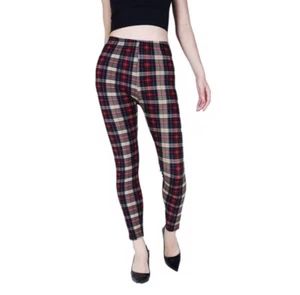 Sexy Plaid WOMEN'S Sports and Fitness Leggings , Soft N Comfy, Size Medium - Picture 1 of 5