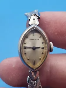 Vintage Ladies Longines Wristwatch White Gold Filled Case - Picture 1 of 4