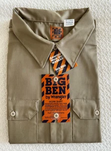 Vintage Big Ben Wrangler Arbeitshemd ~ dunkelkhaki Herrengröße 3X Large ~ neuer alter Bestand - Bild 1 von 3