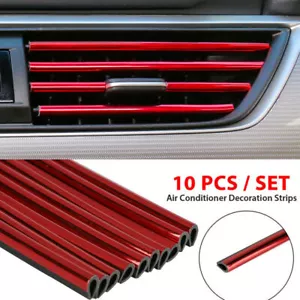 10 piezas Aire acondicionado para automóvil Salida de aire acondicionado Tira de decoración Accesorios para automóviles Rojo - Imagen 1 de 13