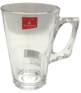 NEW Set of 6 Small Clear Drinking Glass Coffee Tea Mug With Handle 8.5cmH - Picture 1 of 1