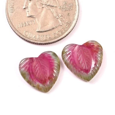 Loose Gemstone Natural Certified Bio Tourmaline Hand Carved Fancy Heart A442 - Image 1 of 3