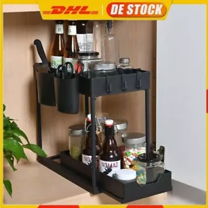 Unter Waschbecken Regal Küchen Organizer Putzmittel Unterschrank ausziehbar - Bild 1 von 20