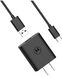 Motorola TurboPower 20W Wall Fast Charger USB-A to USB-C Cable Included - NEW - Picture 1 of 7