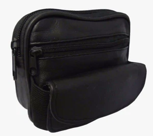 Mens Womens Leather Travel Taxi Cigarette Pouch Purse Camera Wallet Belt Loop - Picture 1 of 5