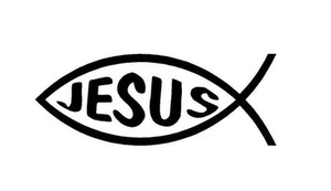 JESUS FISH FEED DECAL VINYL GRAPHIC SWAP #4 CAR TRUCK AUTO SUV VAN CROSS OVER - Bild 1 von 1