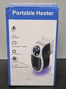Plug-in Portable Heater-Plugs in to wall 500W Auto Power Off 1-12hrs. - Picture 1 of 7