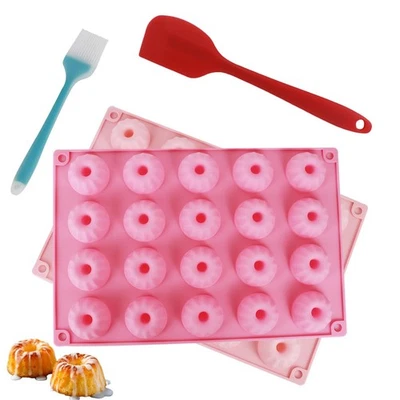 2 Stück Mini Gugelhupfform Silikon Wiederverwendbare Gugelhupf Backform Klein... - Bild 1 von 4