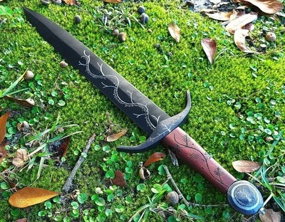 Espada vikinga de acero al carbono forjada a mano espada medieval afilada lista para la batalla + funda Foto 1 de 4