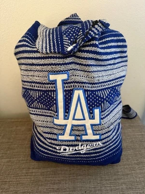 LA Dodgers Woven Sack Cinch Backpack Bag Napsack  10" x 5" x 16" *Read* - Image 1 of 4