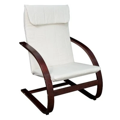 Niche Mia Bentwood Reclining Chair- Mocha Walnut/ Beige - Image 1 of 2