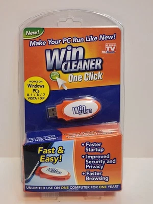 New Win Cleaner USB As Seen on TV One Click PC Computer Clean Repair Protect - Image 1 of 4