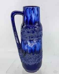 Vaso ceramica tedesca Scheurich blu anni 70 lava grassa 275 28 cm - Foto 1 di 2