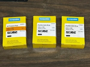 3-Pack Dymo XTL Compatible Labels Two Black On White One Black On Orange - Picture 1 of 11