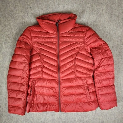 Jaqueta feminina INC acolchoada acolchoada acolchoada vermelha forro com estampa de animais ao ar livre - Imagem 1 de 4