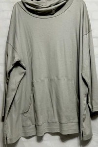 Eskandar meliert grau Pima Jersey Mönch Kutte Tunika Tasche Gr. 1 (10/12 oversize) - Bild 1 von 15