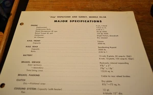 Vintage 1962 Willys Jeep DJ-3A Dispatcher Surrey wichtige Spezifikationen - Bild 1 von 2