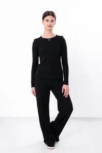 Teen Girls’ Set – Soft Ribbed Knit & Stylish Cargo Trousers,, Demi-season, N... - Picture 1 of 16