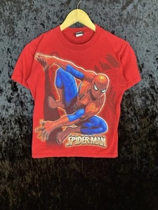 Vintage Spider Man T-Shirt Kids Youth S Red Short Sleeve Marvel Mad Engine - Picture 1 of 8