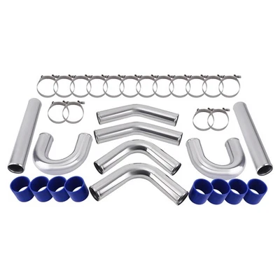 Universal 3" 76mm Aluminium Turbo Ladeluftkühler Rohr mit Klemme Kit - Bild 1 von 4