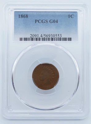 1868 Indian Cent 1C PCGS G04 - U1362 - Image 1 of 4