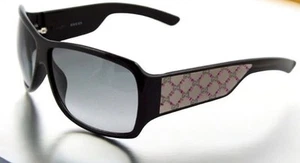 GUCCI GG 2565/S Sunglasses 60-11 120 Pink Crystal Rhinestone Temples Black Wrap - Picture 1 of 24