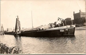 Merkur German Cargo Ship RPPC - Picture 1 of 2