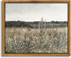 Framed Canvas Wall Art Home Decor, Meadow with Flowers Painting