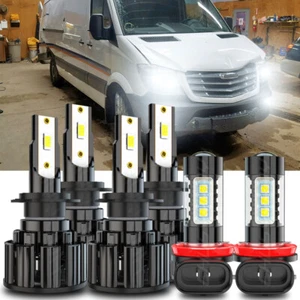 For Freightliner Sprinter 2500 3500 2007-2018 LED Headlight + Fog Light Bulbs # - Picture 1 of 12
