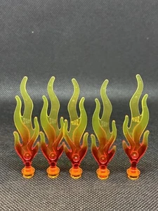 Lego Llamas Fuego MINIFIGURA LOTE DE PIEZAS DE FUEGO Llama Amarillo Naranja con perno base - Imagen 1 de 2