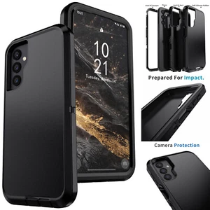 For Samsung Galaxy A14 4G/A14 5G Heavy Duty Protective 3 in 1 Case Hybrid Cover - Picture 1 of 11