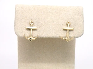 Authentic Kabana 14k Yellow Gold,  small Anchor stud earring  NEW - Picture 1 of 7