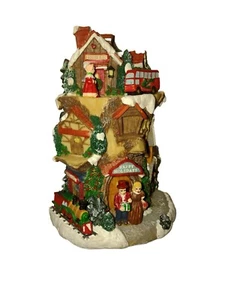 MCB 26 0432 NIB STERLING XMAS SANTA WORKSHOP RESIGN LIGHTED MUSICAL TREE - Picture 1 of 5