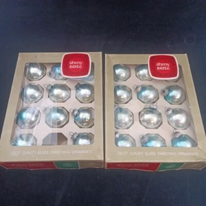 23 bolas de adorno navideño de vidrio Brite brillante vintage azules - Imagen 1 de 17
