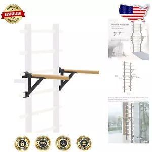 DHT Wood Stall Bar: Adjustable Swedish Ladder Suspension Trainer for Strength - Picture 1 of 8