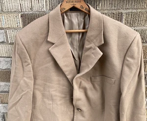 Herren Sport Mantel Gr. 36 Blazer Wolle Seide Kaschmir Beige Anzug Sakko Clubraum - Bild 1 von 13