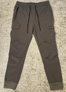 Fashion Style Men’s Size M Green Nylon/Elastane Elastic Waist Cargo Jogger Pants - Picture 1 of 9