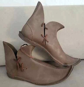 Mittelalter Echtleder Renaissance Stiefel Spitzschuhe Wikinger Pirat LARP SCA - Bild 1 von 6