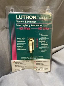 Lutron Dimmer Light Switch Toggler Ivory Single Pole 600W NEW - Picture 1 of 9