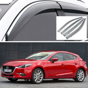 4X Side Window Deflector Visors Rain Guards Vent Shade for Mazda 3 Hatch 14-2018 - Picture 1 of 8
