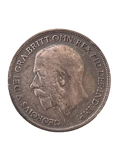 1920 GREAT BRITAIN GEORGIVS V DEI GRA : BRITT : OMN : REX FID BRONZE PENNY - Bild 1 von 2
