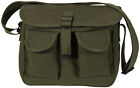 Olive Drab 2 Pocket Canvas Military Ammo Carry Shoulder Bag