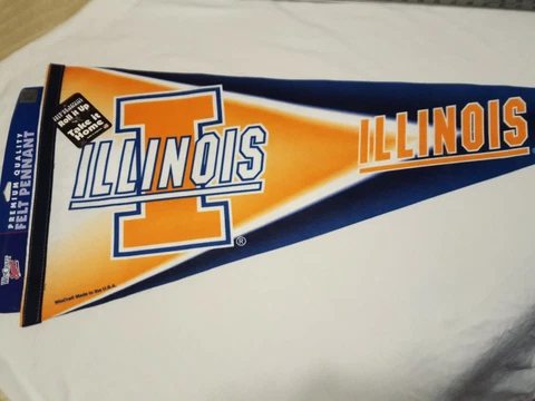 ILLINOIS FIGHTING ILLINI ~ 17"x39" NCAA Premium Felt Pennant Banner ~ LARGE SIZE Cover