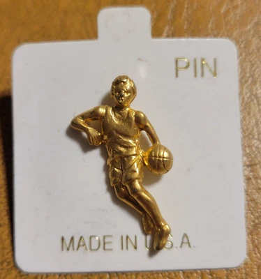 Баскетболист сделано в США брошь лацкан заколка новый на карте золотой тон стрелять обручи - Изображение 1 из 3