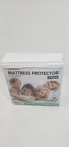2 Pack Twin Size Waterproof Mattress Protector, Premium Breathable Mattress... - Picture 1 of 3